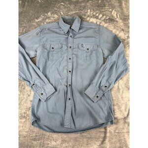 men's blue Realtree medium snap button long sleeve good condition